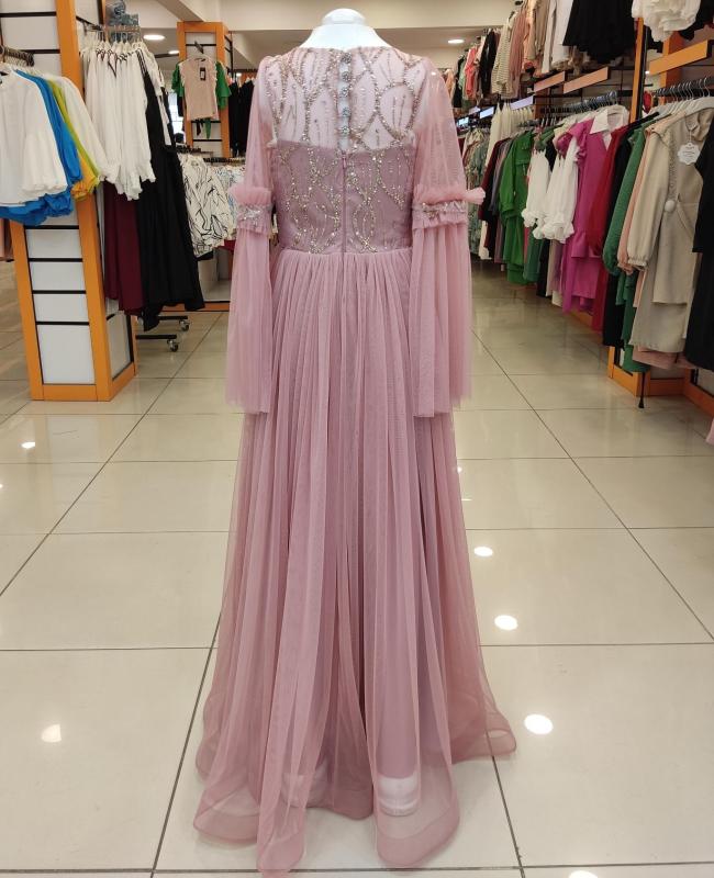 ONBUCO Kids 1562 Kemerli Uzun Kol Kız Çocuk Abiye