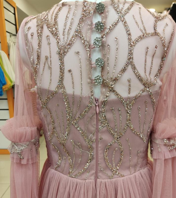 ONBUCO Kids 1562 Kemerli Uzun Kol Kız Çocuk Abiye