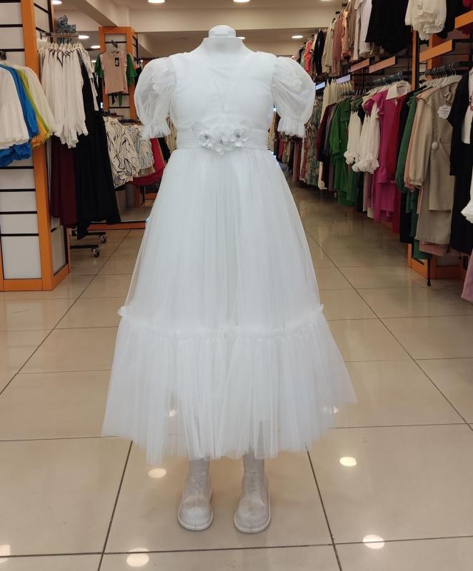 ŞEKER Kids 4164 Kolu Beli Çiçek Desenli Kız Çocuk Abiye