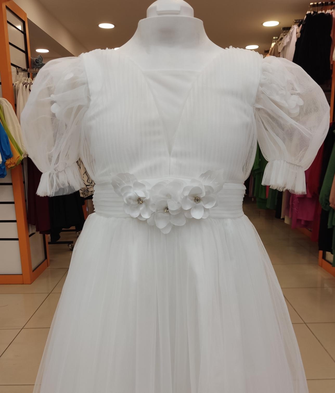 ŞEKER Kids 4164 Kolu Beli Çiçek Desenli Kız Çocuk Abiye