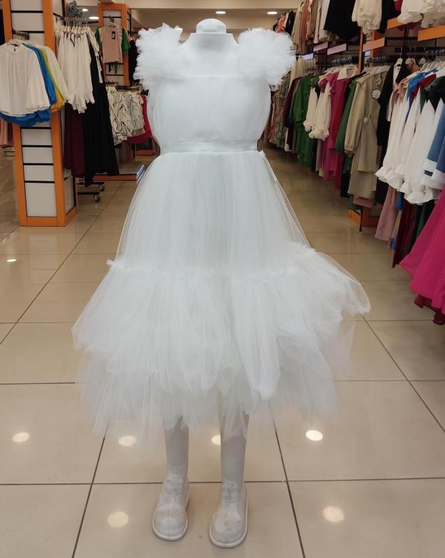 MİARAS Kids 5013 Omzu Fırfırlı Kız Çocuk Abiye