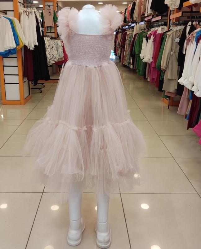 MİARAS Kids 5013 Omzu Fırfırlı Kız Çocuk Abiye