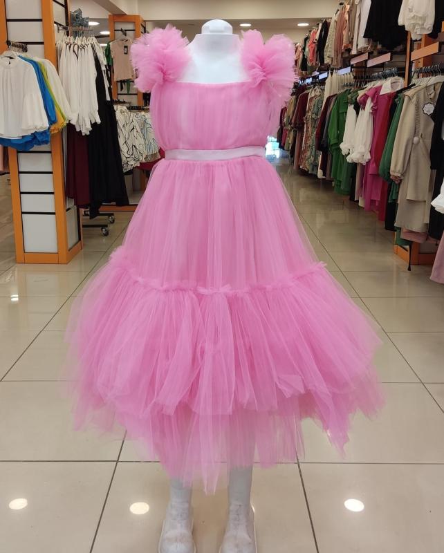 MİARAS Kids 5013 Omzu Fırfırlı Kız Çocuk Abiye