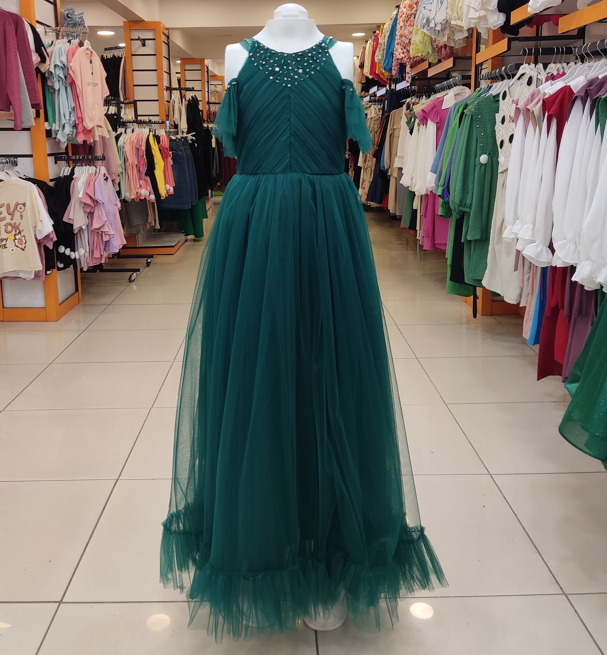 ONBUCO Kids 1552 Kız Çocuk Yakası Taşlı Çocuk Abiye