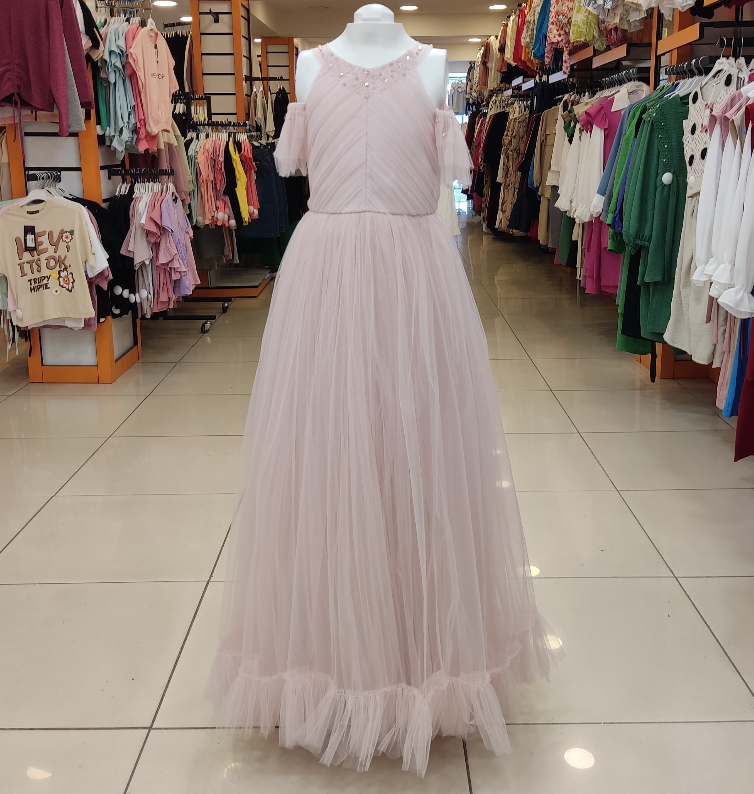 ONBUCO Kids 1552 Kız Çocuk Yakası Taşlı Çocuk Abiye