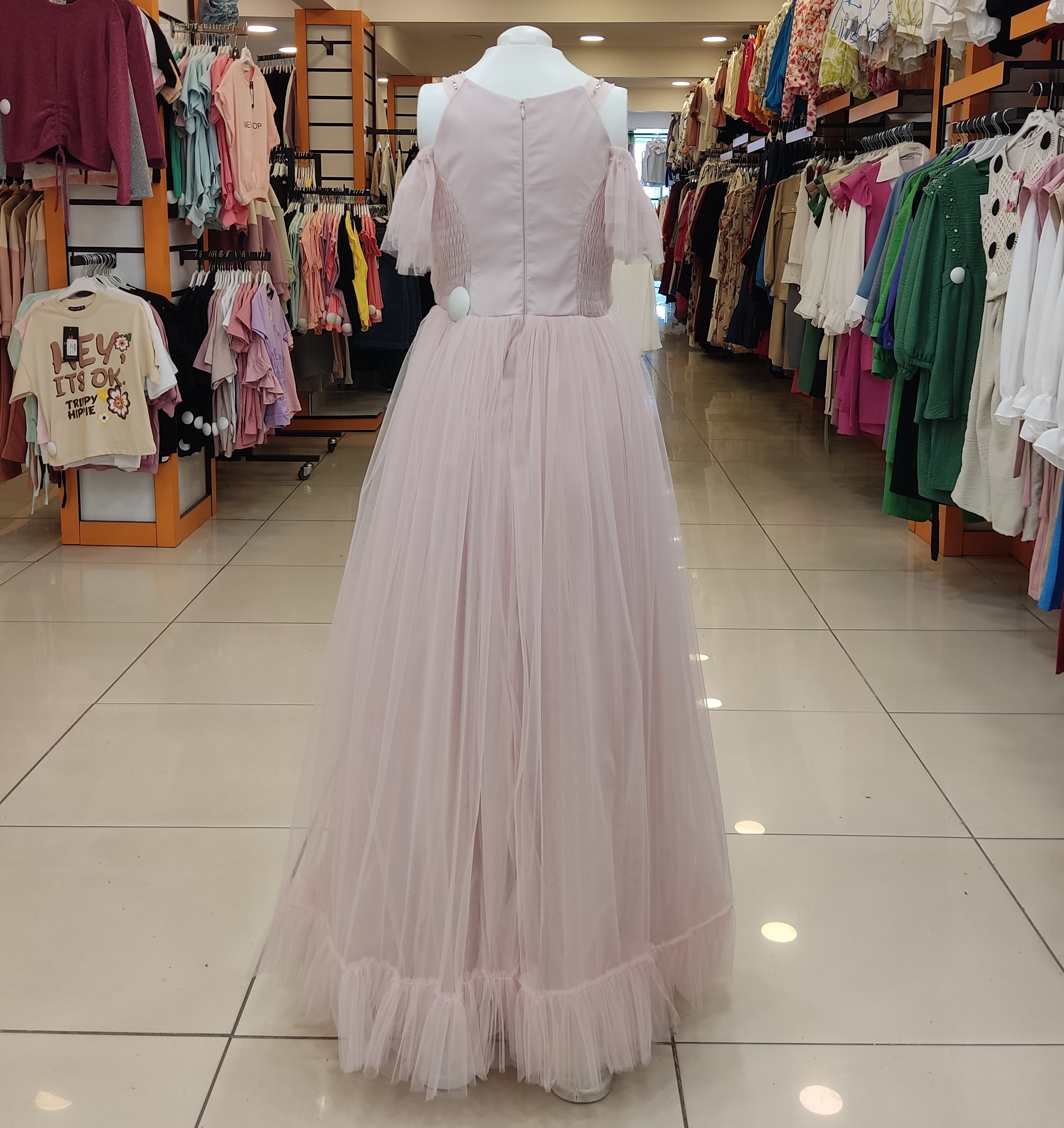 ONBUCO Kids 1552 Kız Çocuk Yakası Taşlı Çocuk Abiye