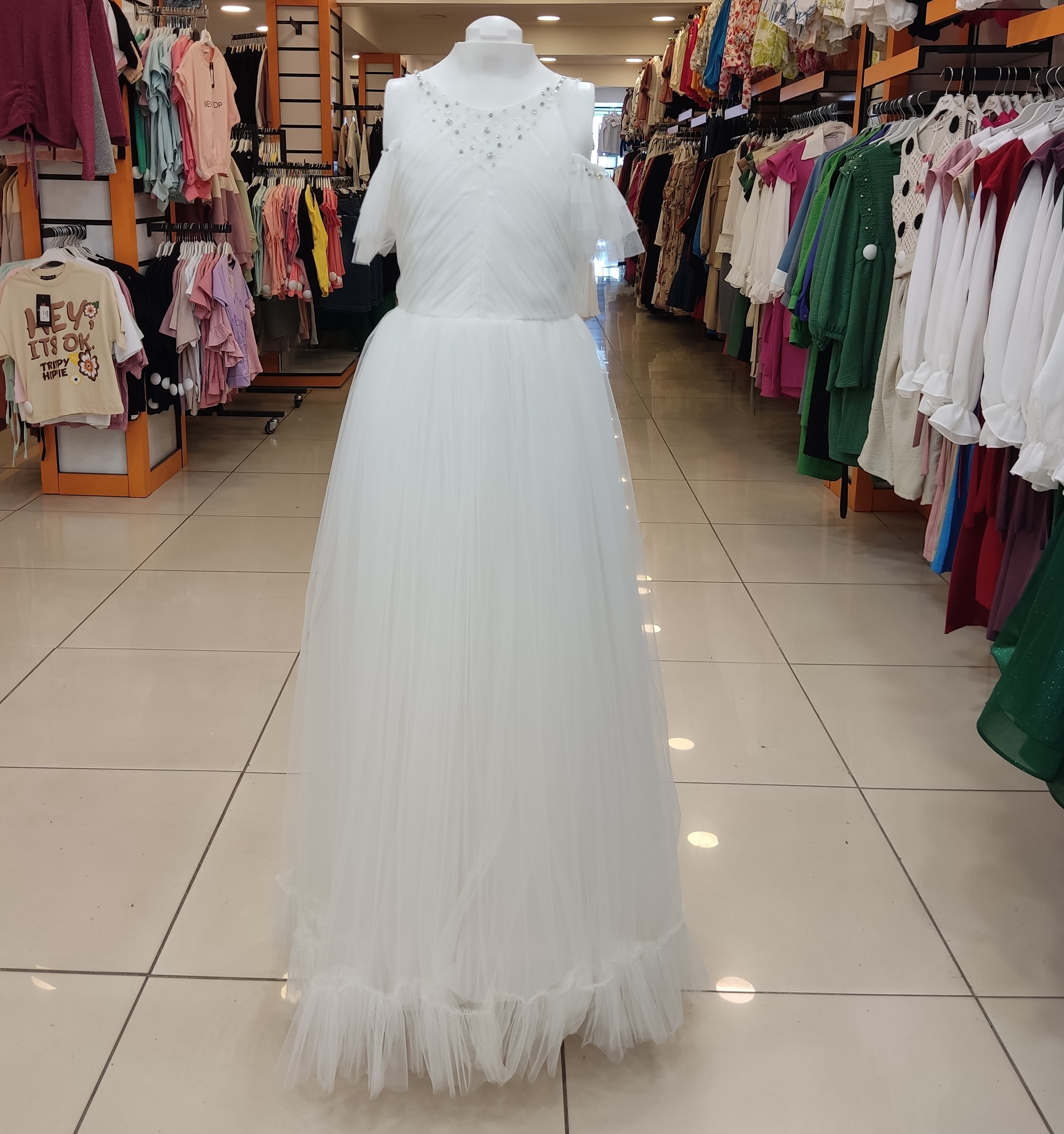 ONBUCO Kids 1552 Kız Çocuk Yakası Taşlı Çocuk Abiye