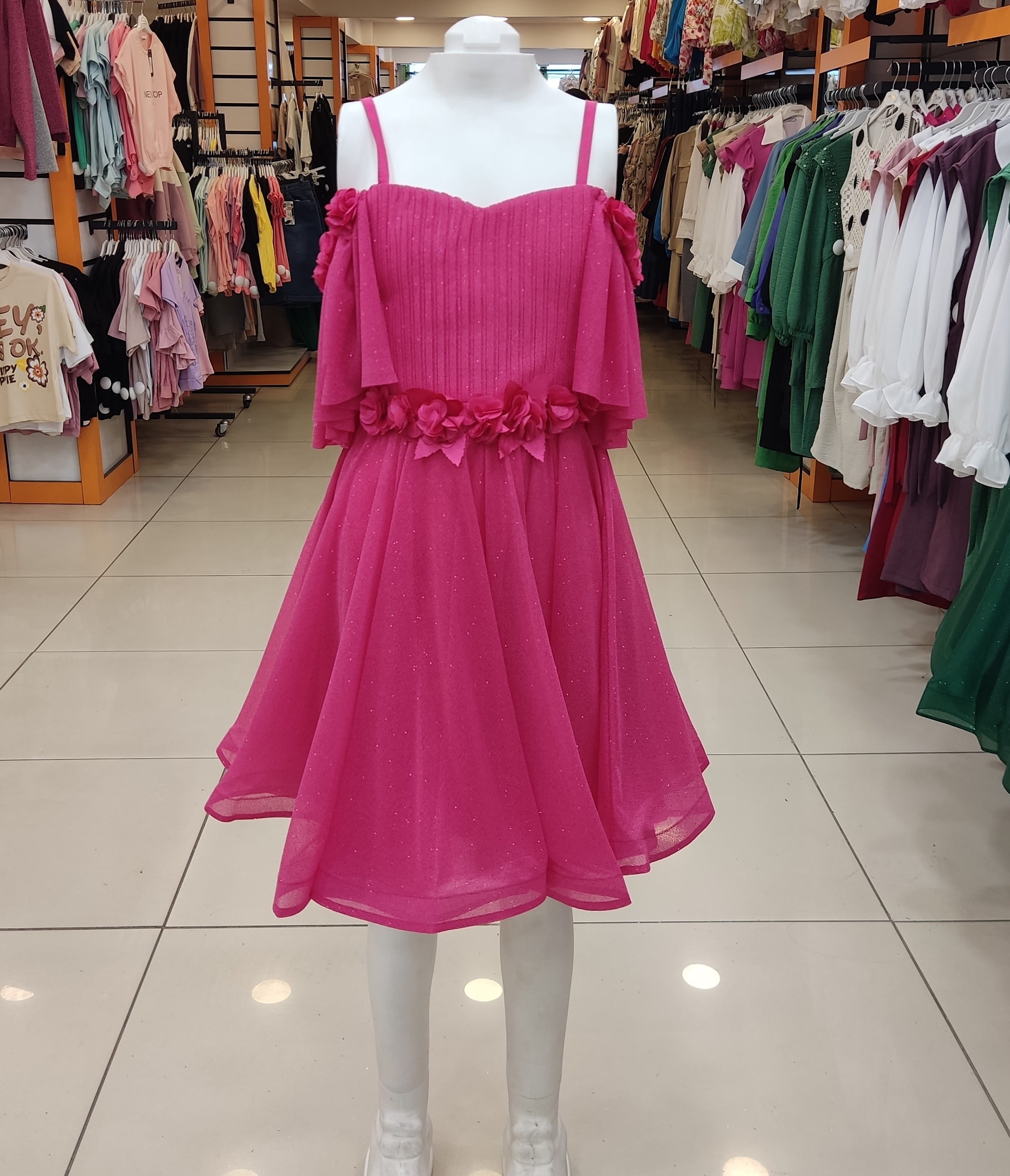 ONBUCO Kids 1548 Kız Çocuk Askılı Kısa Çocuk Abiye