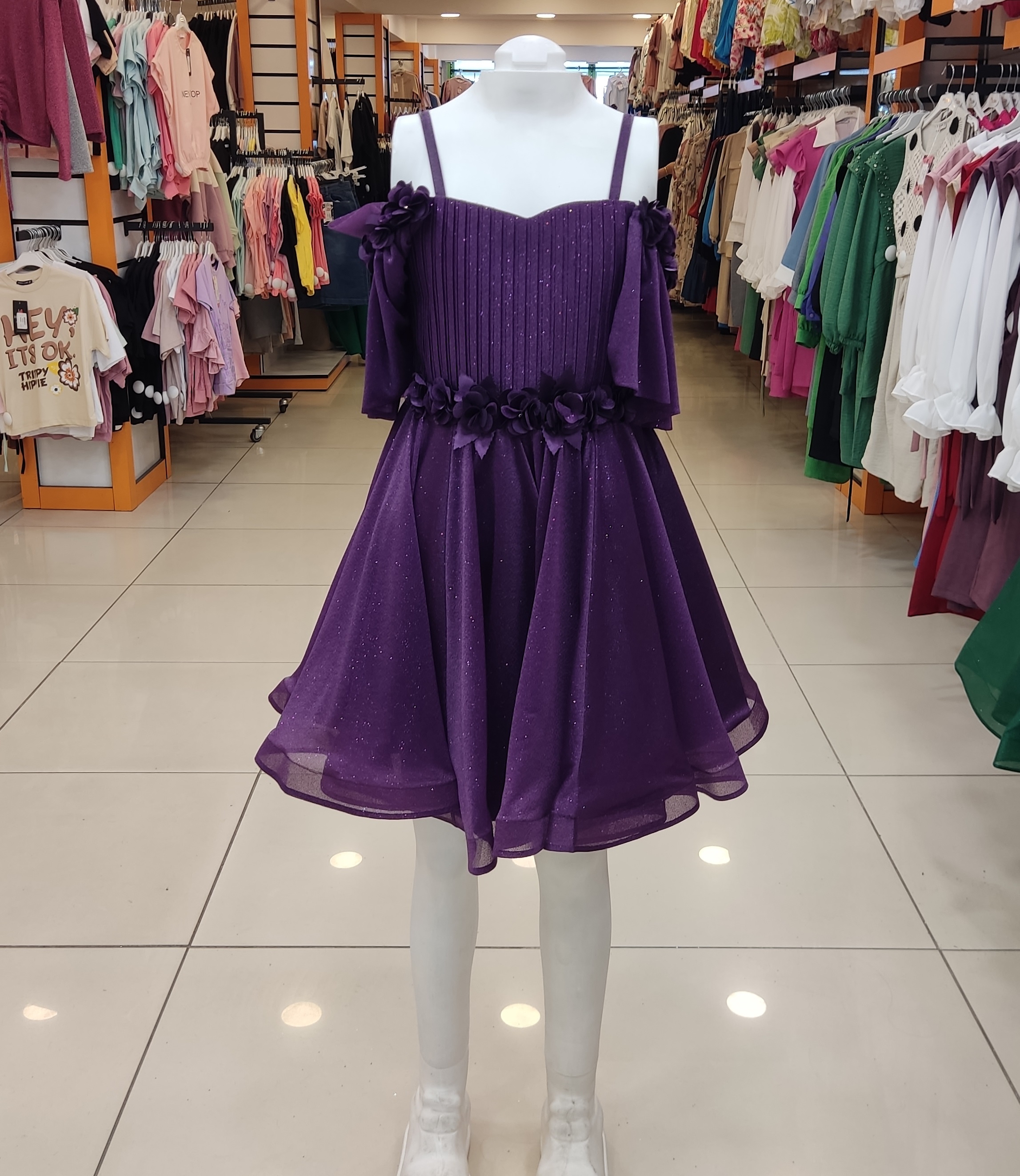 ONBUCO Kids 1548 Kız Çocuk Askılı Kısa Çocuk Abiye