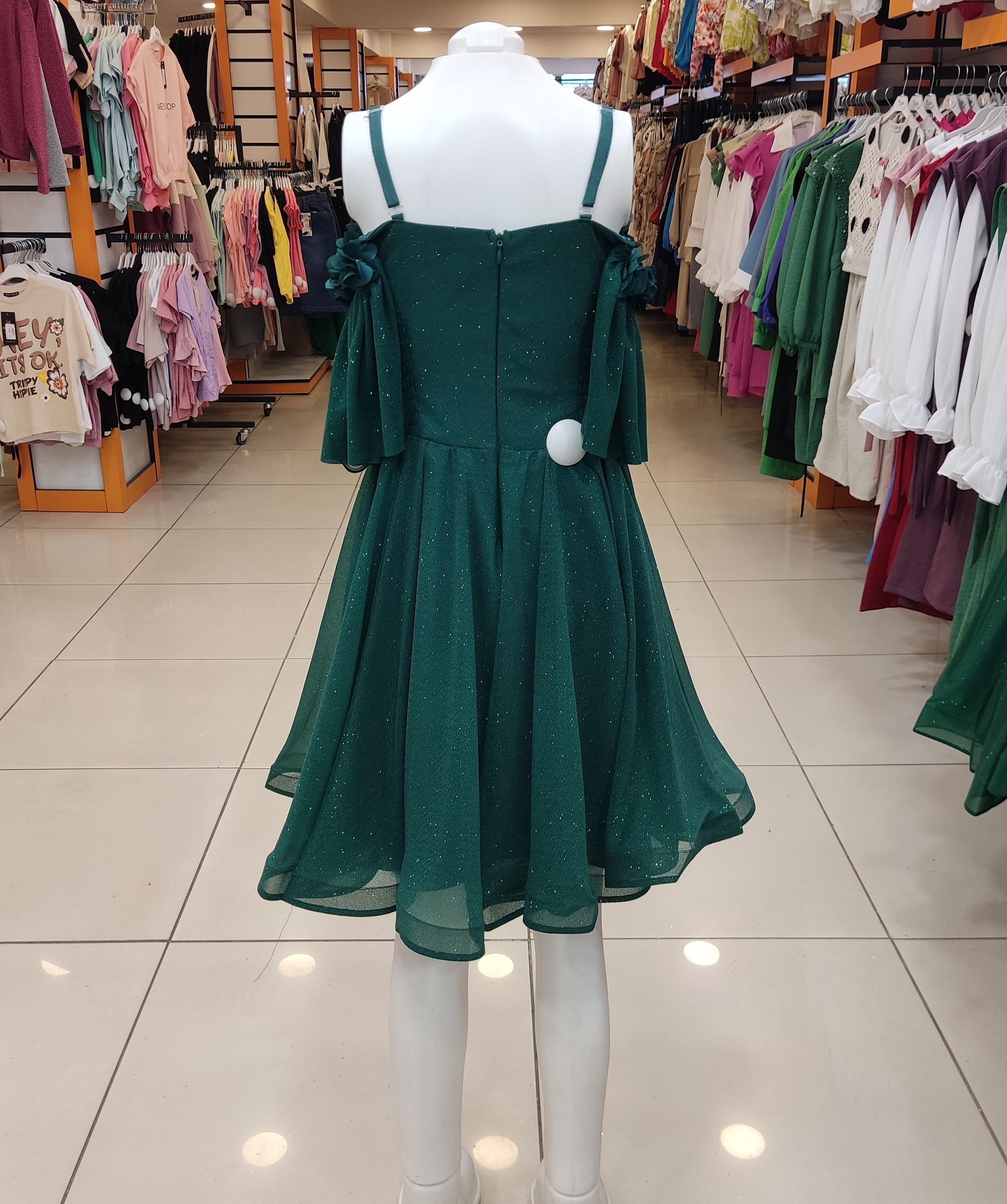 ONBUCO Kids 1548 Kız Çocuk Askılı Kısa Çocuk Abiye