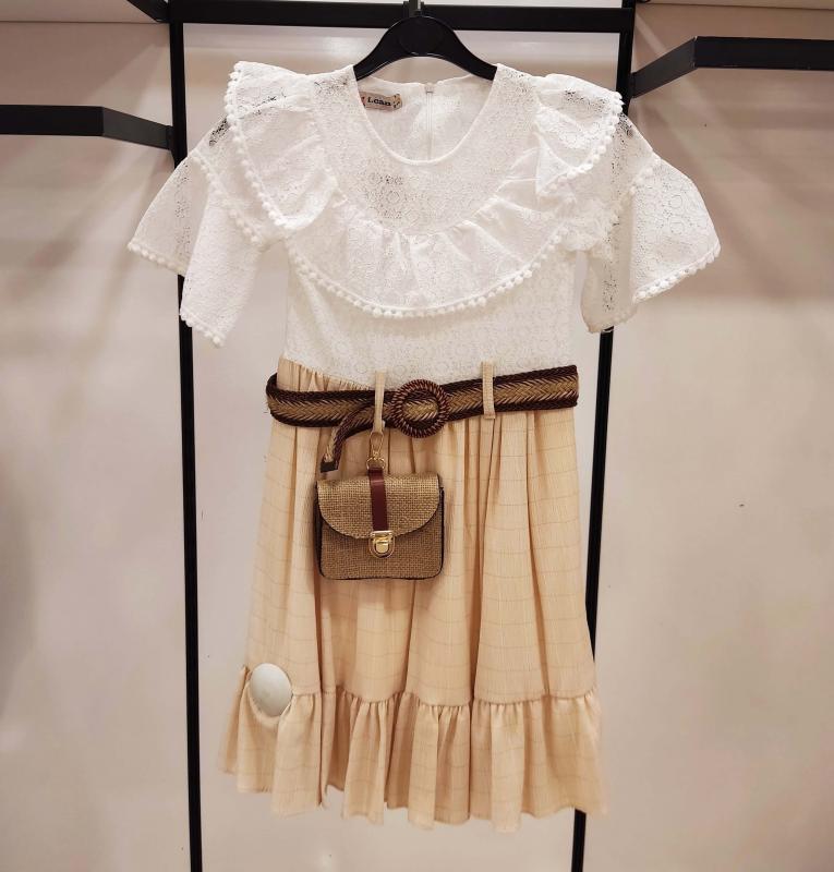 İ.CAN Kids 1299 Tüllü Çantalı Elbise