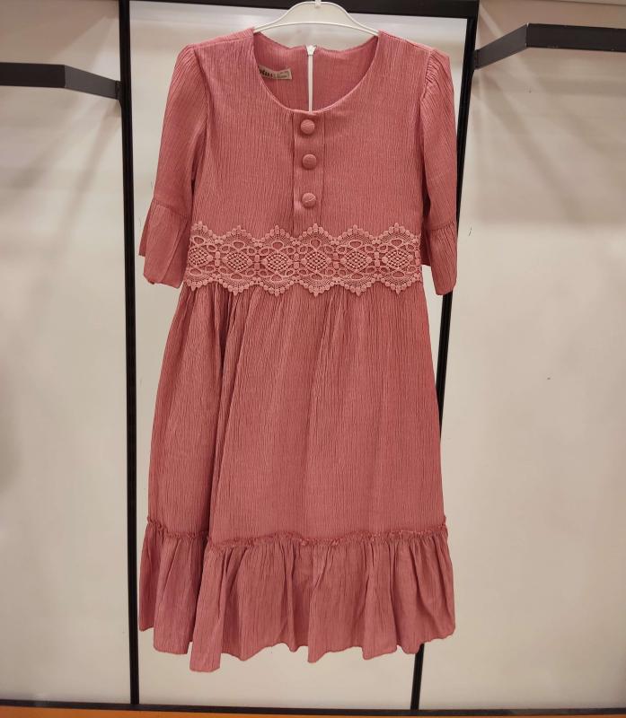 ENFETTO Kids 2229 Beli Dantelli Çocuk Elbise