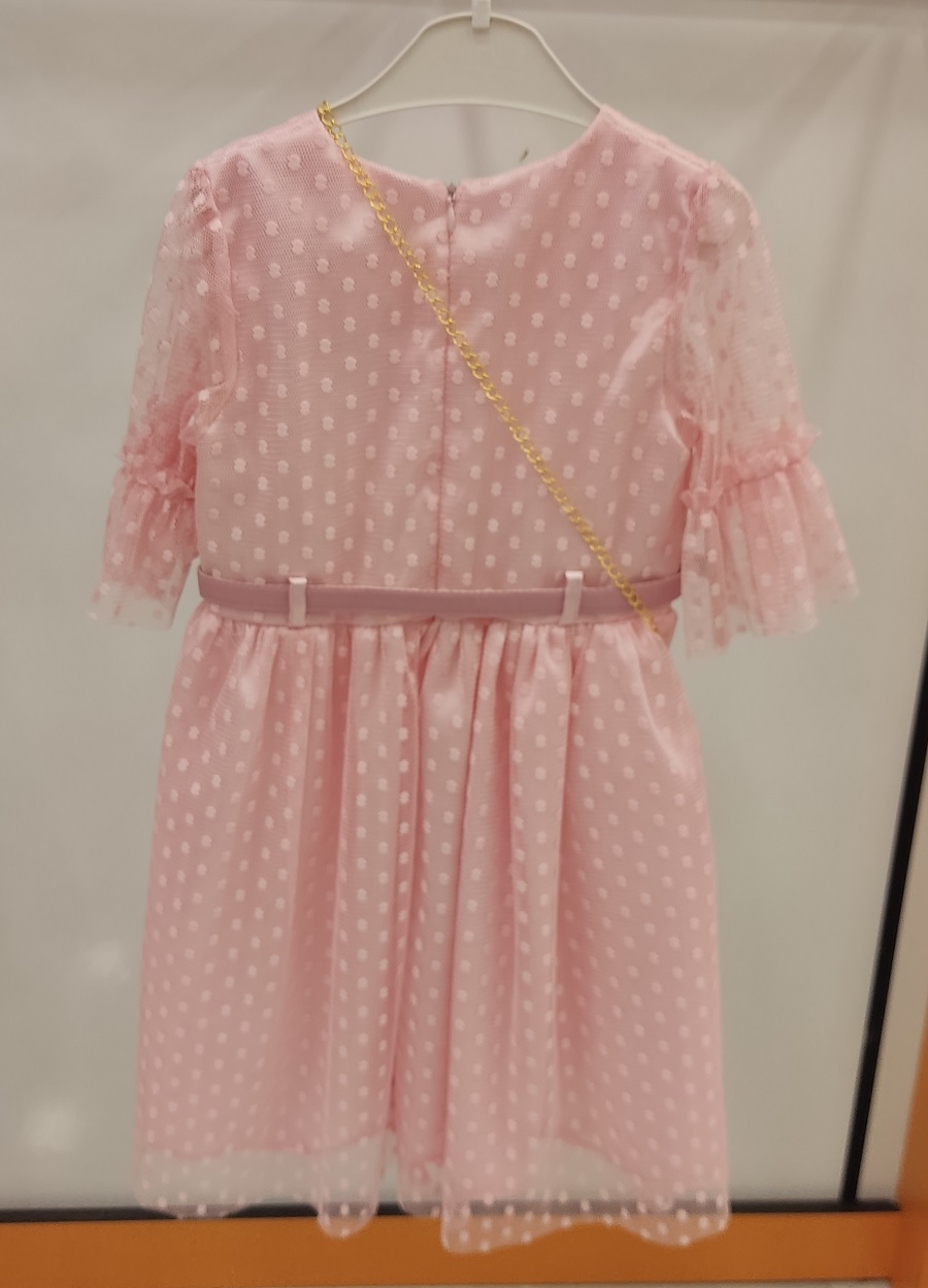 ENFETTO Kids 2255 Çantalı Puanlı Çocuk Elbise
