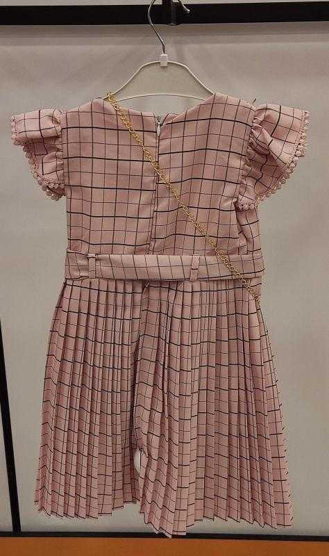 ENFETTO Kids 2170 Çantalı Çocuk Ekose Elbise