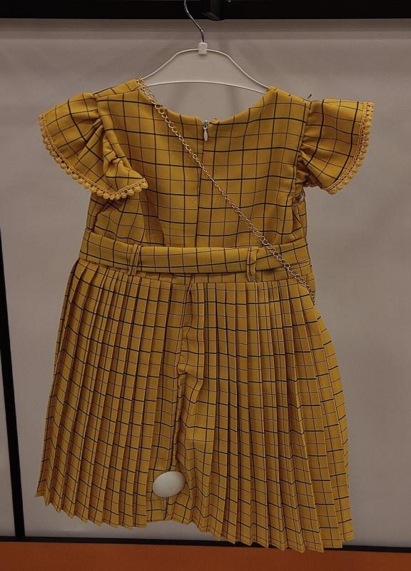 ENFETTO Kids 2170 Çantalı Çocuk Ekose Elbise