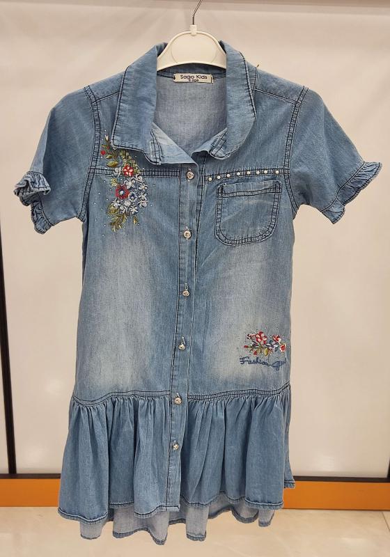 SAGO Kids 1289 Kız Çocuk Kot Elbise
