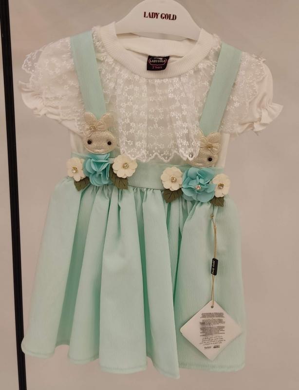 LADY GOLD Kids 8020 Askılı Dantelli 2li Takım