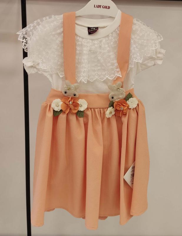 LADY GOLD Kids 8020 Askılı Dantelli 2li Takım