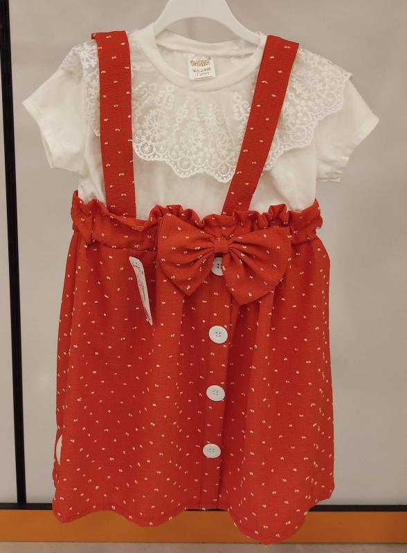 DADİVA Kids 149 Fiyonklu Askılı 2li Çocuk Elbise