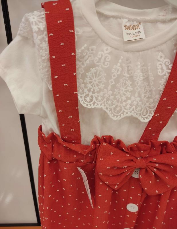 DADİVA Kids 149 Fiyonklu Askılı 2li Çocuk Elbise