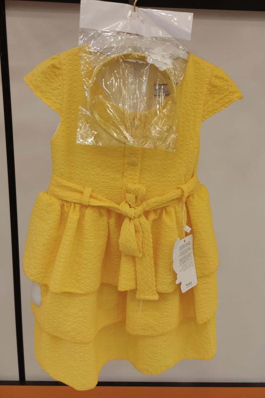 BABİLİ Kids 513 Taçlı Gofre Kız Çocuk Elbisesi