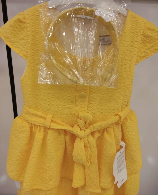 BABİLİ Kids 513 Taçlı Gofre Kız Çocuk Elbisesi