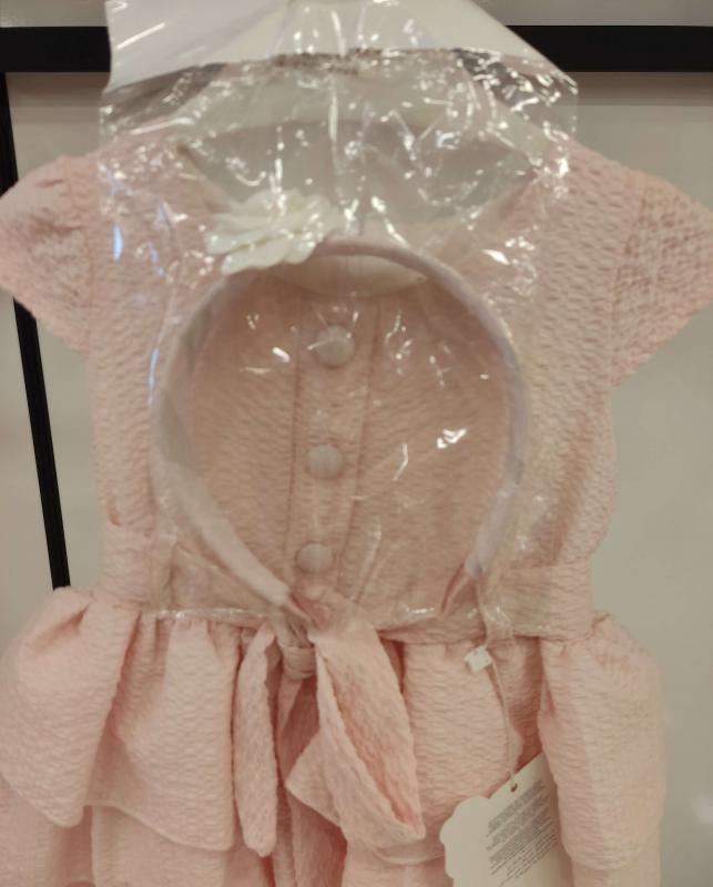 BABİLİ Kids 513 Taçlı Gofre Kız Çocuk Elbisesi