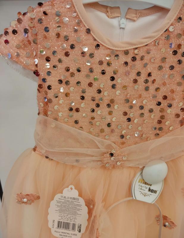 MALİKON  Kids 679 Pul Desen Çocuk Elbise