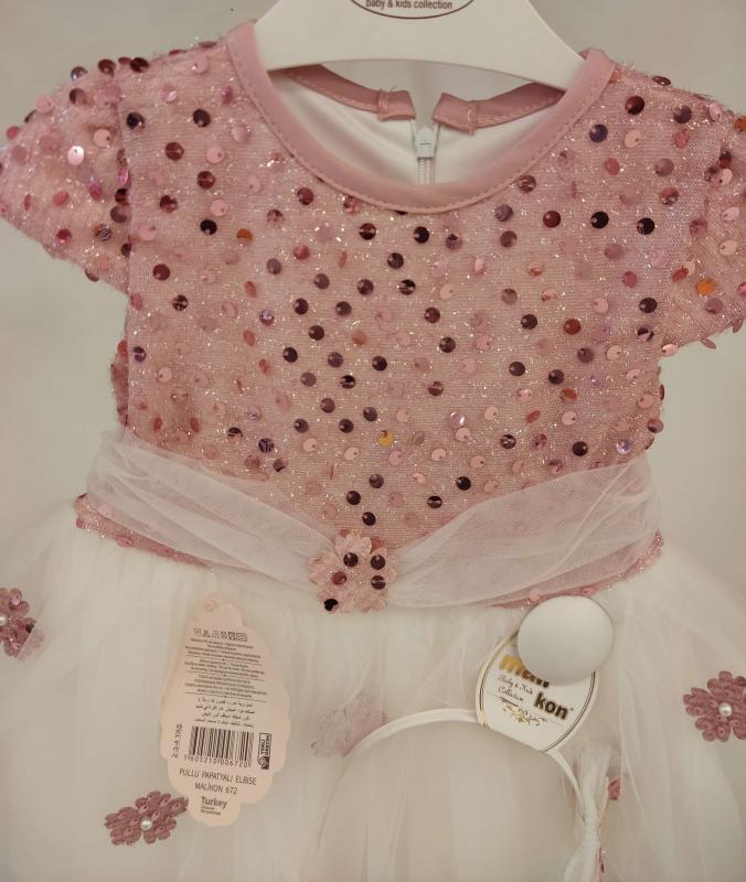 MALİKON  Kids 679 Pul Desen Çocuk Elbise
