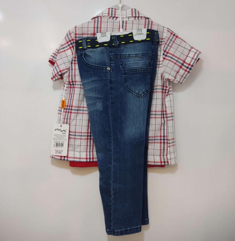 YAVRUCAK Kids 3451 Gömlekli Erkek Çocuk 3 lü Takım