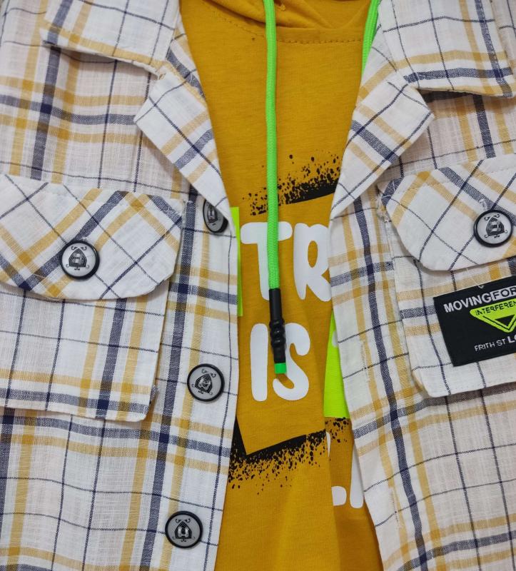 YAVRUCAK Kids 3451 Gömlekli Erkek Çocuk 3 lü Takım