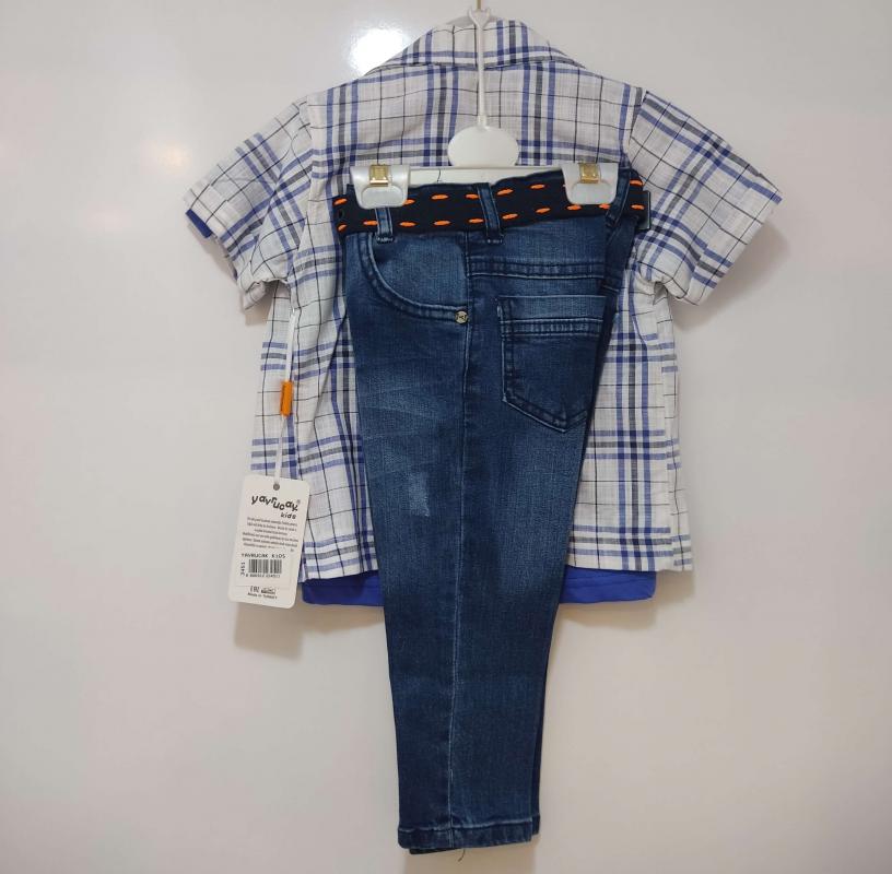 YAVRUCAK Kids 3451 Gömlekli Erkek Çocuk 3 lü Takım