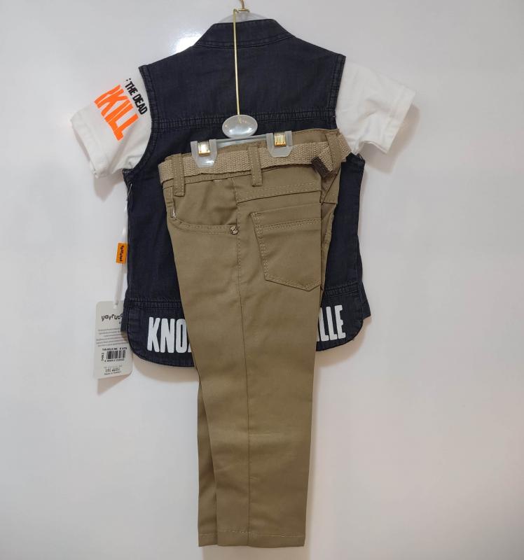 YAVRUCAK Kids 3483 Erkek Çocuk Yelekli Üçlü Takım