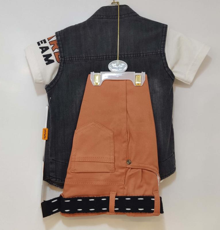 YAVRUCAK Kids 3524 Kot Yelekli Erkek Çocuk 3lü Takım