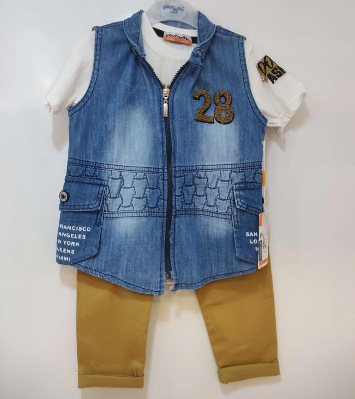YAVRUCAK Kids 3525 kor Yelekli Erkek Çocuk 3lü Takım