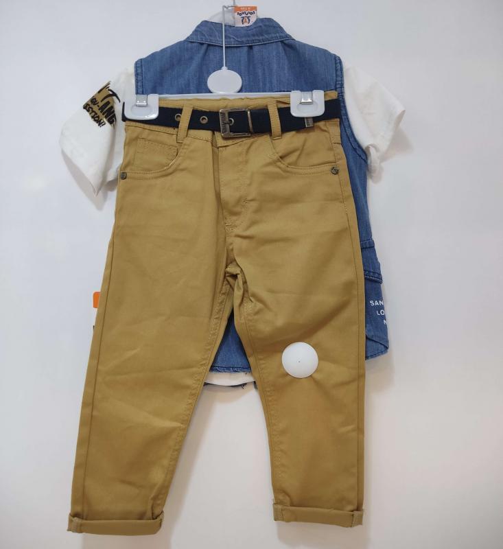 YAVRUCAK Kids 3525 kor Yelekli Erkek Çocuk 3lü Takım