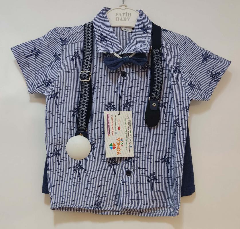 LAİLA Kids 613 Palmiye Gömlekli Erkek Çocuk 2li Takım