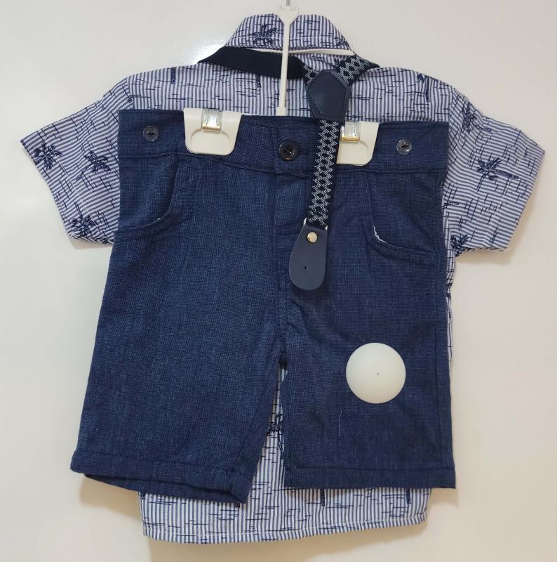 LAİLA Kids 613 Palmiye Gömlekli Erkek Çocuk 2li Takım