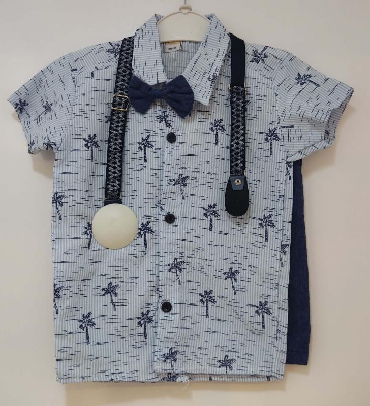 LAİLA Kids 613 Palmiye Gömlekli Erkek Çocuk 2li Takım