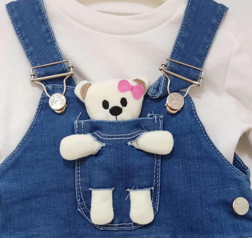 ERSİN Baby 1019 Kız Çocuk Kot Slopet Tulum Takım