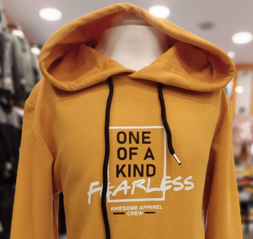 YUKO Kids 1019-2019 ONE Erkek Çocuk Kapşonlu Sweat