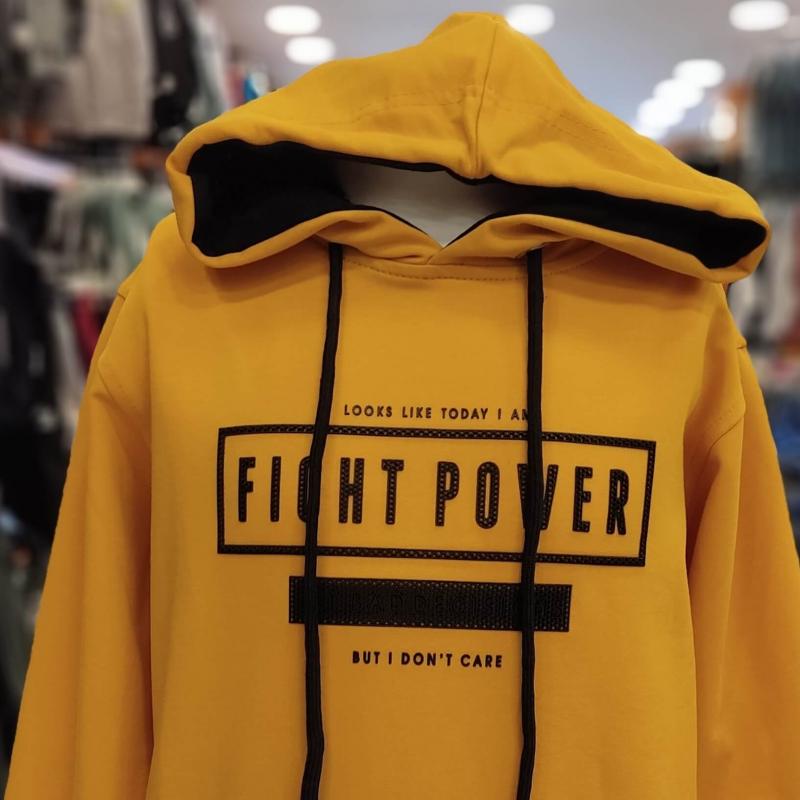 NY Kids 9606-9607 Fight Power Erkek Çocuk Kapşonlu Sweat