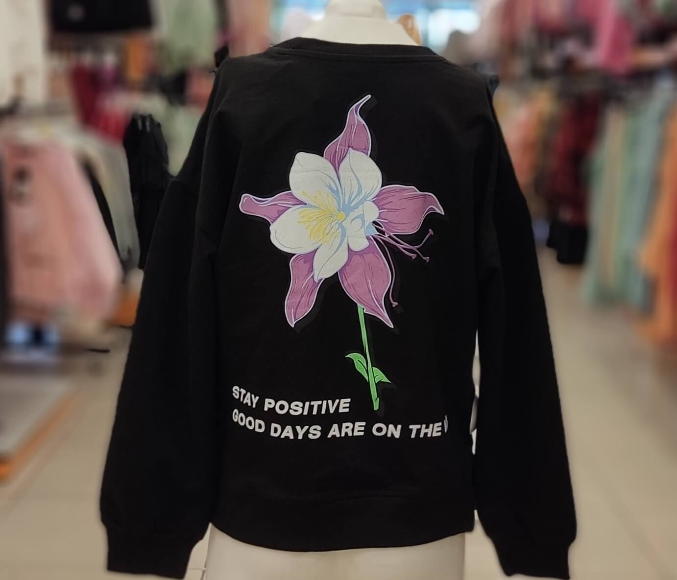 HAY Kids 337 B. Yaka Gül 2İplik Kız Çocuk Sweat