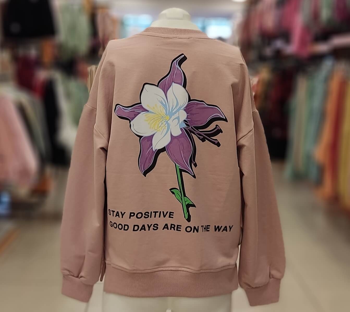 HAY Kids 337 B. Yaka Gül 2İplik Kız Çocuk Sweat
