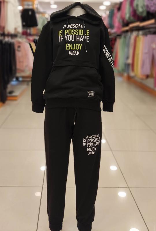 YUKO Kids 2008-3008 Erkek Çocuk Kapşonlu 2li Takım