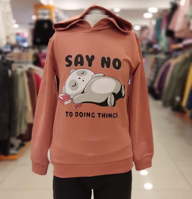 ELİSS Kids 2050-3050 Say No Kız Çocuk Kapşonlu Sweat