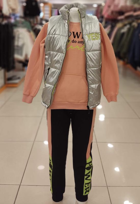 YAVRUCAK Kids 11751 YES Kız Çocuk Yelekli 3lü Takım