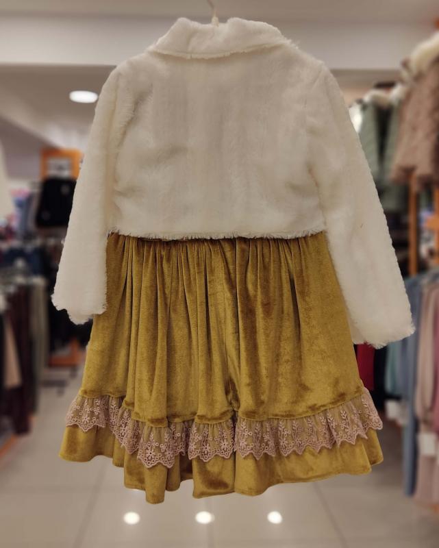 MİSS KUĞU Kids 3608 Bolerolu Kız Çocuk Kadife Elbise
