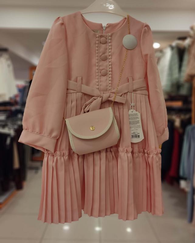 ENFETTO Kids 2352 Çantalı Kız Çocuk Elbise