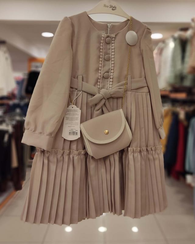 ENFETTO Kids 2352 Çantalı Kız Çocuk Elbise